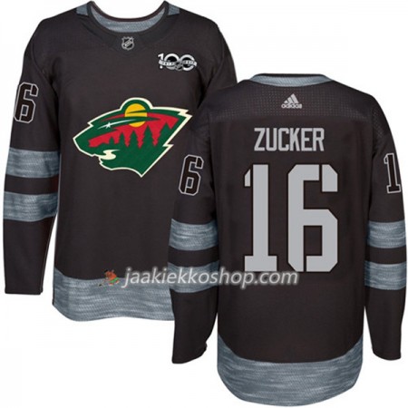 Miehille NHL Minnesota Wild Pelipaita Jason Zucker 16 1917-2017 100th Anniversary Adidas Musta Authentic